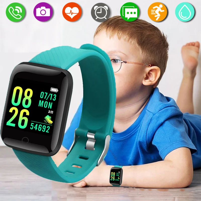 Smartwatch dla dzieci Led cyfrowy zegar wodoodporny Smartwatch dzieci tętno Tracker do monitorowania aktywności fizycznej sport zegarek chłopiec i dziewczynka
