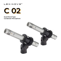 C02 Condenser Small-Diaphragm Suspension Shockproof Clip Microphone Piano Mic Pencil Type Record Instrument Professional Mic Set
