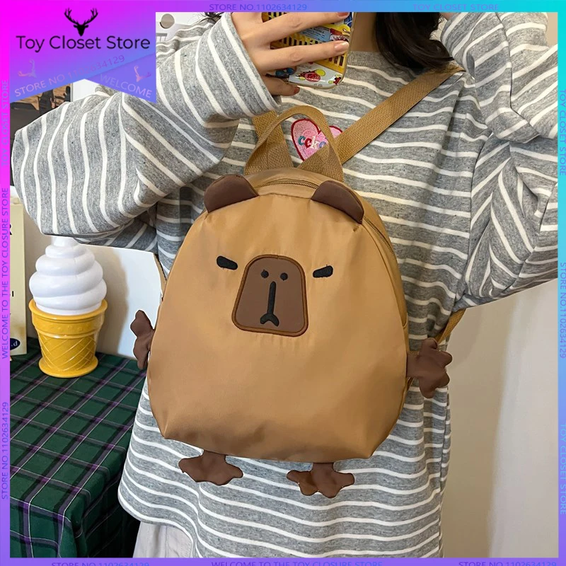 2024 New Capibara Backpack Creative Bag Large Capacity Doll Capybara Travel Bag Children's Birthday Present