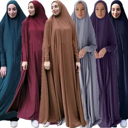 Prayer Garment Muslim Women Khimar Long Maxi Dress Turkey Arabic Burqa Dubai Kaftan Abaya Eid Ramadan Kaftan Islam Robe Clothing
