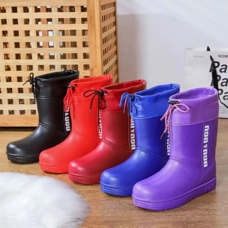 2023 boots Winter warm outdoor waterproof snow boots non-slip flat thickened middle cotton-padded shoes with velvet cotton boot