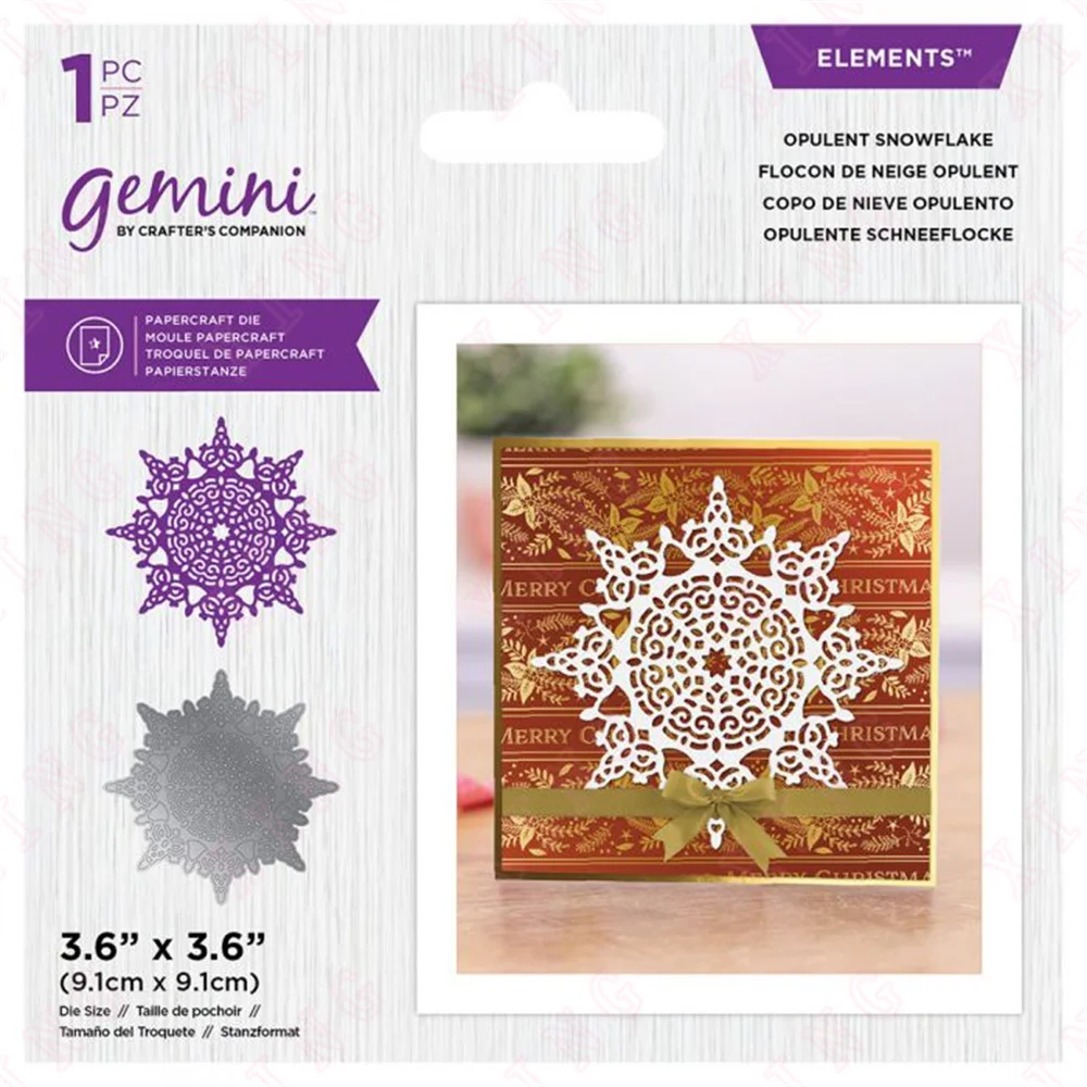 

Festival Opulent Snowflake 2022 Diy Gift Card Handmade Craft Blade Punch Metal Cutting Dies Decorate Embossing Reusable Template