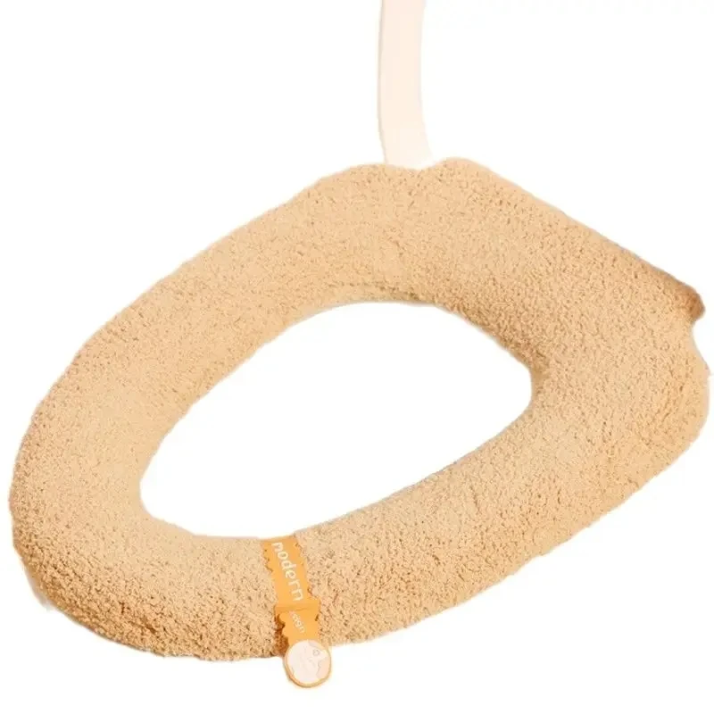 Winter Warm Toilet Seat Cover Mat Thicken Bathroom Toilet Pad Cushion with Handle Soft Cozy Closestool Mat Bathroom Accessories