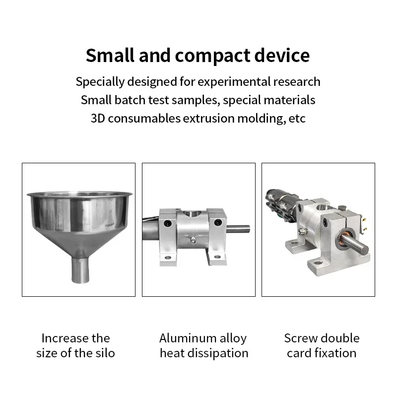 Small Desktop Single Screw Plastic Extruder Machine Laboratory Mini Injection Molding Machine 220V for PP PE 3D Printing Line