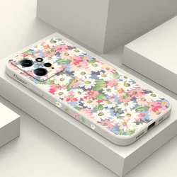 Season Flowers Phone Case For Xiaomi Redmi Note 13 12 12S 11 11S 10 10T 10S 9 9S 8 7 Pro Plus 4G 5G Liquid Silicone Cover