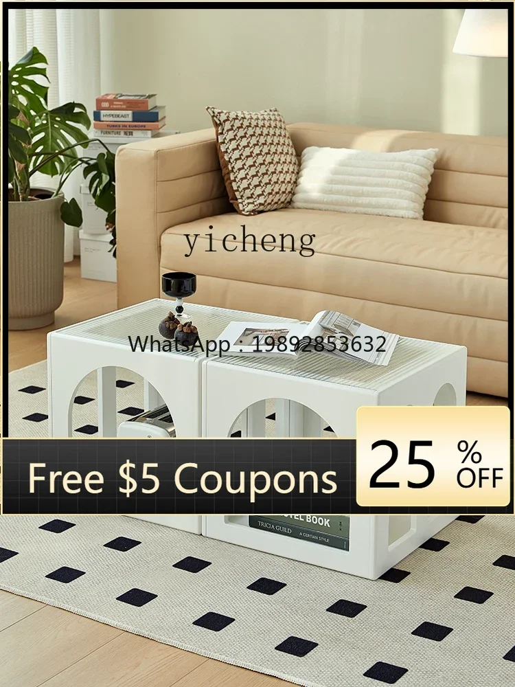 

Z3 Antique Style White Cream Paint Arch Combination Small Living Room Simple Tea Table