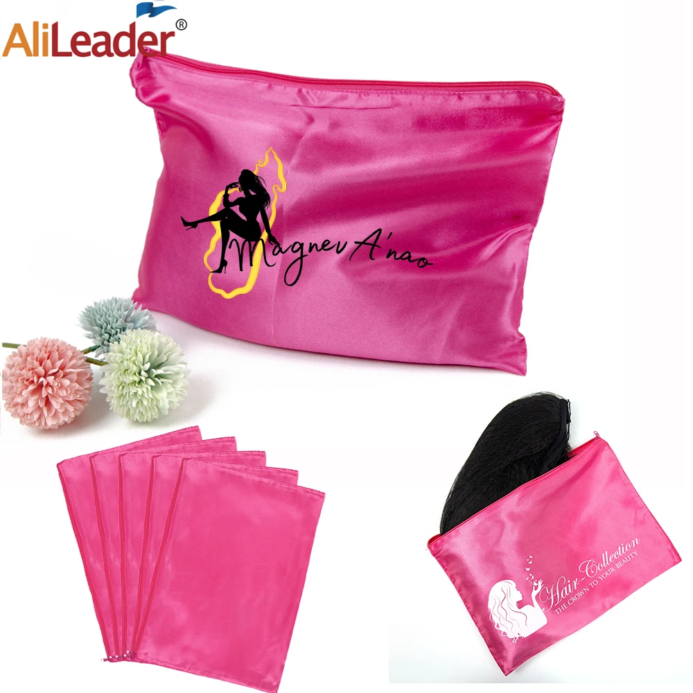 

Satin Storage Bags 1/2/3Pcs Satin Wig Bags Black Pink purple Silk Wig Bag For Hair Wig Packaging Tools For Travel And Salon Use