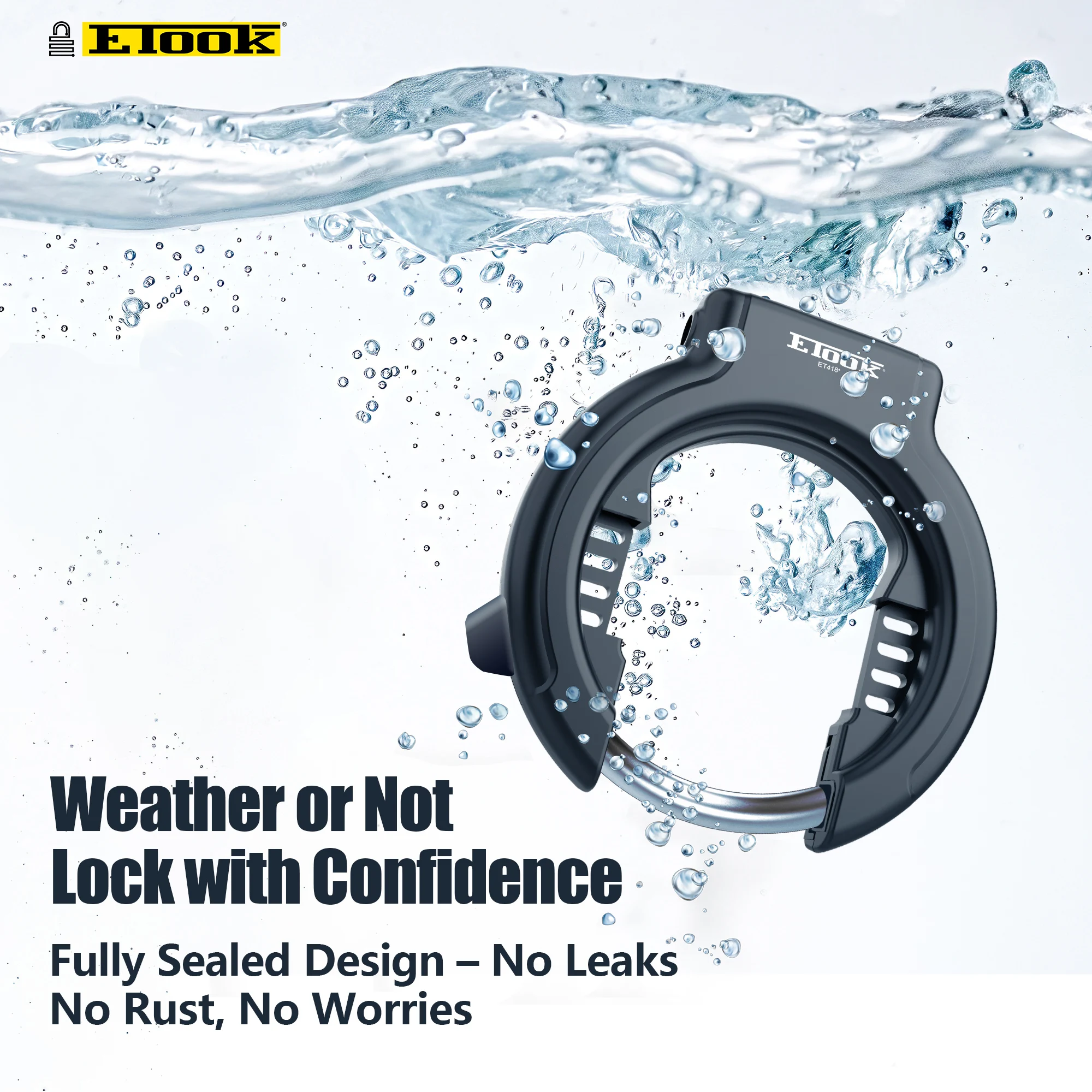 

ETOOK Bicycle Frame Lock Anti-theft Bicycle Horseshoe Lock 3inch Fat Tire Bike Hardened Steel Anti-drill Bike Lock for E Bike