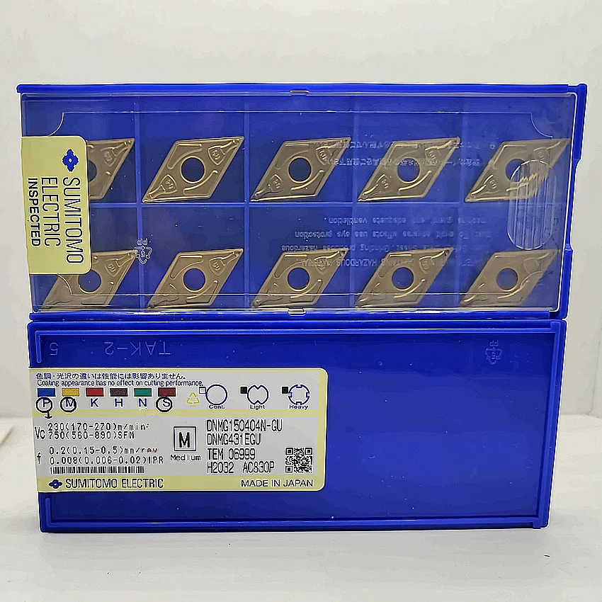 DNMG150404N-GU AC830P/DNMG150408N-GU AC830P/DNMG150404N-GU AC820P/DNMG150408N-GU AC820P SUMITOMO CNC carbide inserts 10PCS/BOX