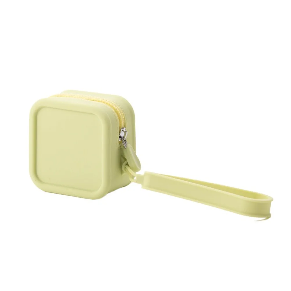 Morandi Color Silicone Cosmetic Bag Rectangle Coin Purse Multifunction Storage Bag Large Capacity Makeup Brush Holder