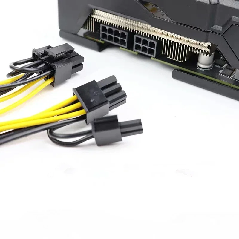 بطاقة الرسومات 8pin ذكر إلى GPU PCIE Dual 2x8(6+2)pin ذكر PCI-Express Y الفاصل مينر GPU كابل إمداد الطاقة الحبل 18AWG 20 سنتيمتر