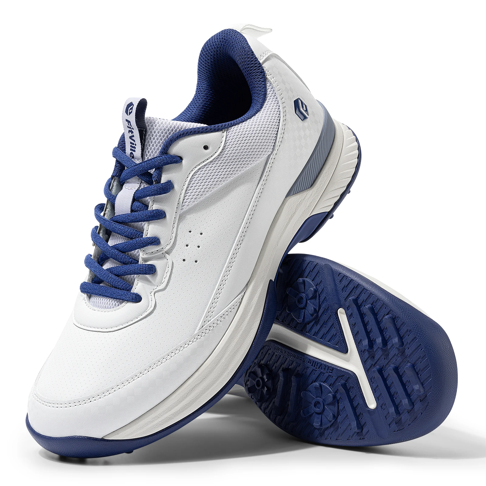 

FitVille широкие туфли для гольфа мужские профессиональные уличные водонепроницаемые противоскользящие туфли для пиклбола для курсов с шипами опухлые ноги