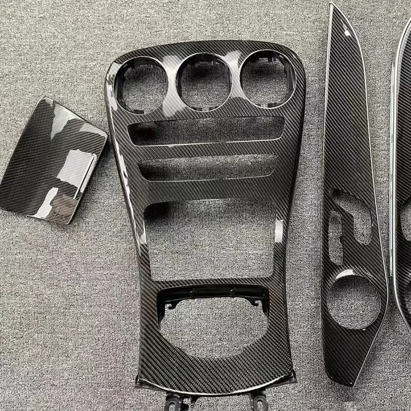 لمرسيدس بنز C الفئة W205 W206 GLC X253 2015-2021 أجزاء الجسم 100% ألياف الكربون الحقيقية سيارة لوحة وحدة التحكم المركزية ل 2015-2020 #3