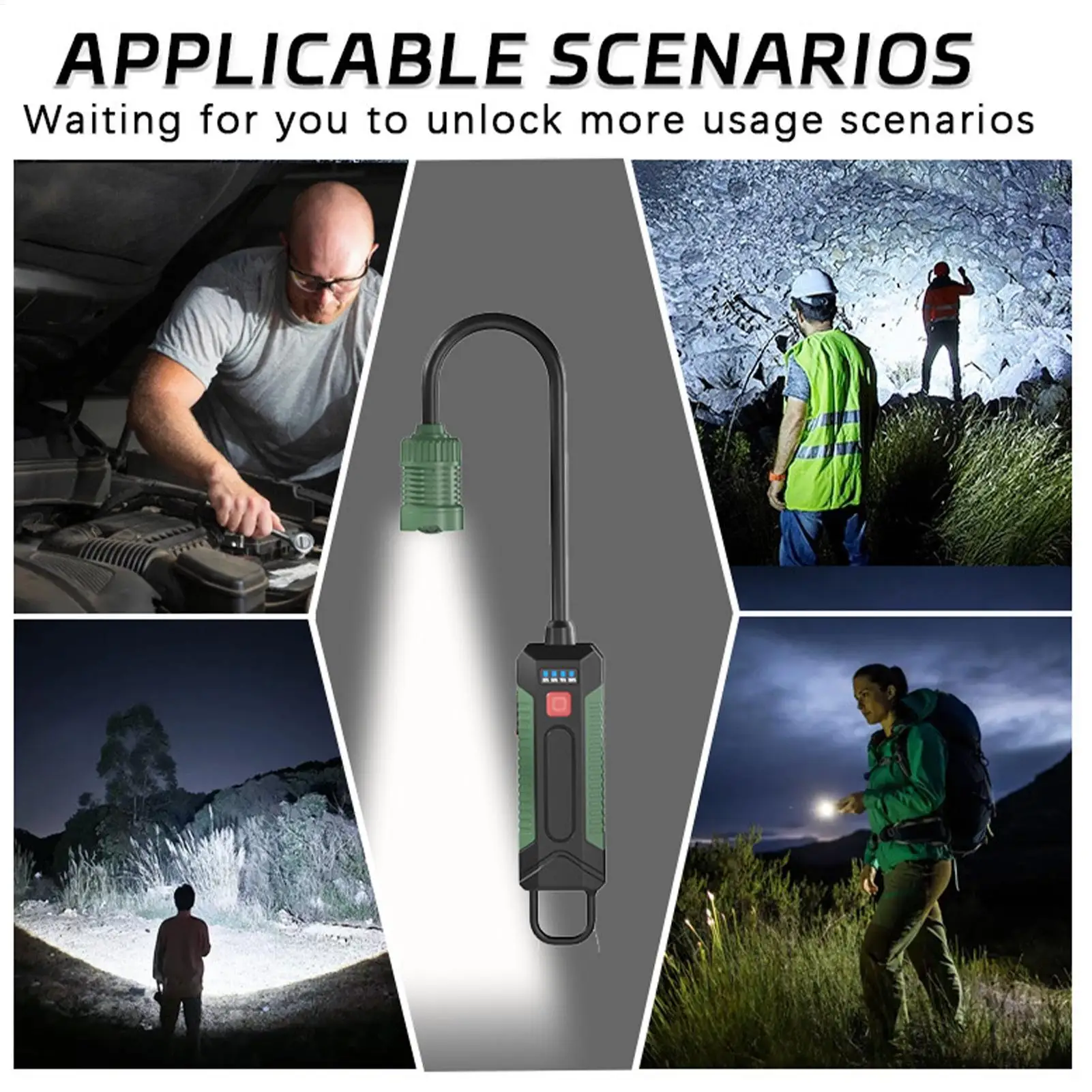 

Magnetic Work Light Bendable Magnetic Working Lamp Flexible Gooseneck Lights For Balcony Courtyards Backyard Terrace Patio Porch