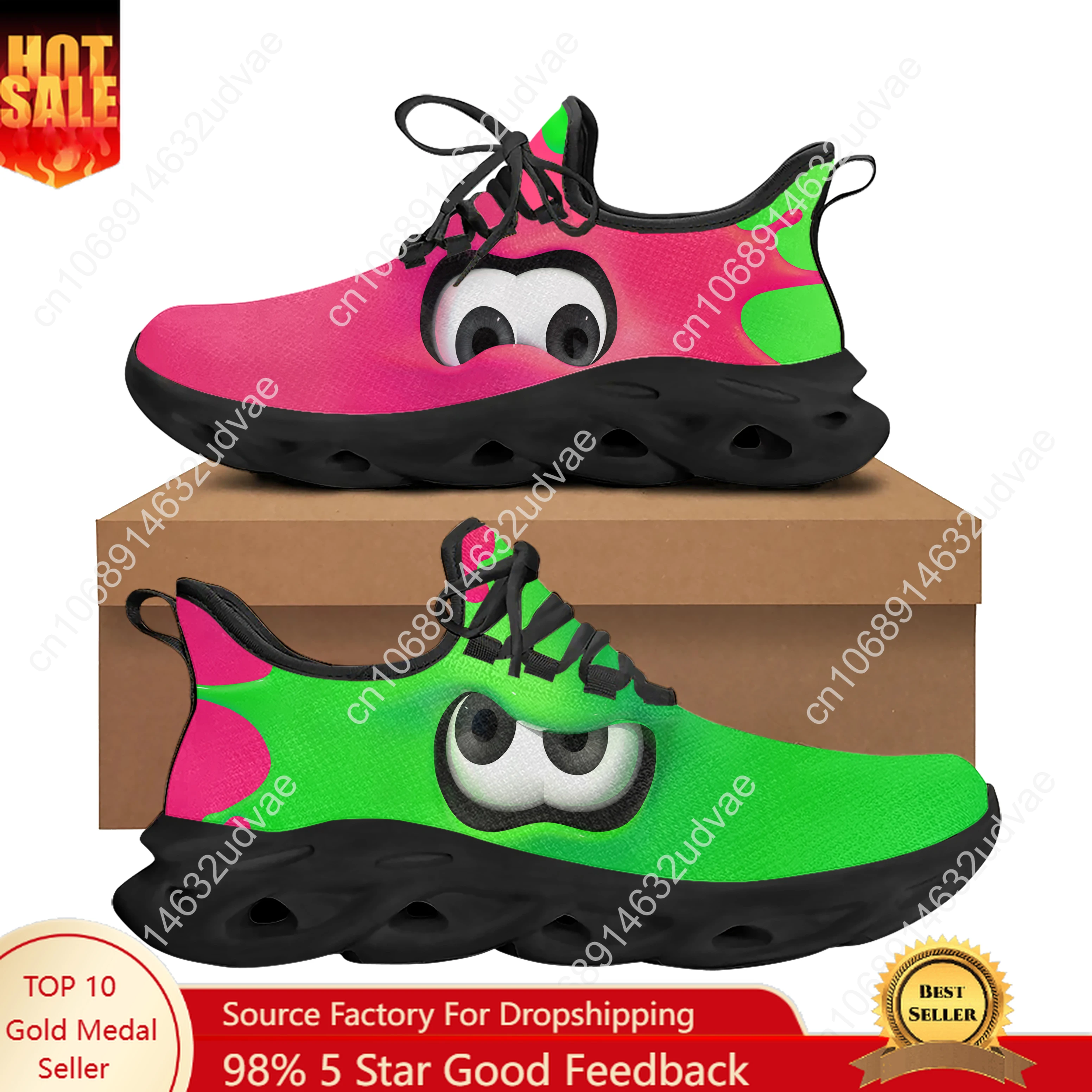 

Splatoons Flats Sneakers Mens Womens Teenager Sports Running Shoes High Quality Cowboy Custom Lace Up Mesh Footwear