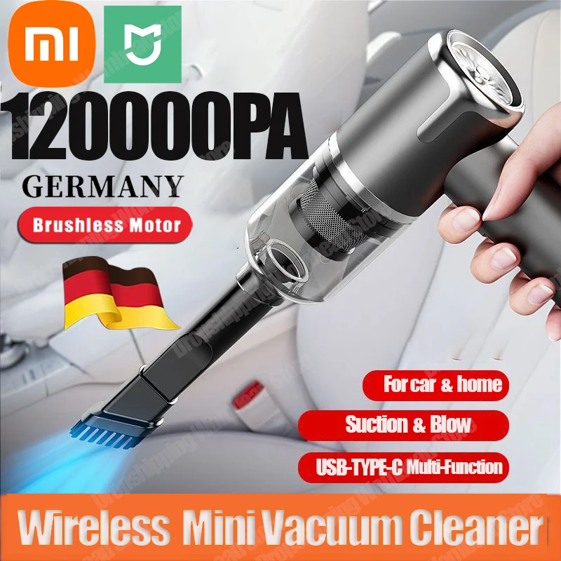 Xiaomi MIJIA 120000PA Car Vacuum Cleaner Powerful Cleaning Machine Wireless Portable Mini Vacuum Cleaner For Home Appliance Car