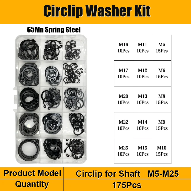 Externe Sicherungsringe C-Clips Unterlegscheiben Sicherungsringe Interne Sicherungsringe aus Edelstahl und Kohlenstoffstahl M3-M48 für Wellen – Detail 12
