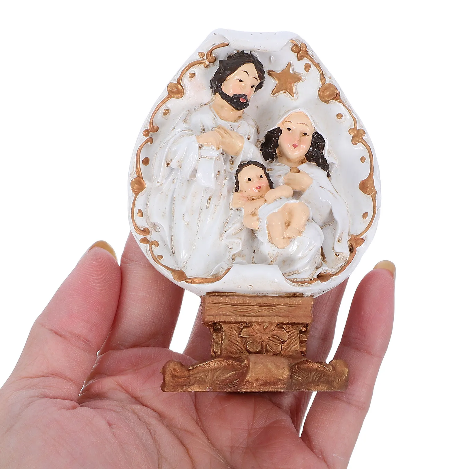 

Jesus Baptism Statue Resin Nativity Scene Sculpture Christmas Home Decoration Catholic Spiritual Holiday Present