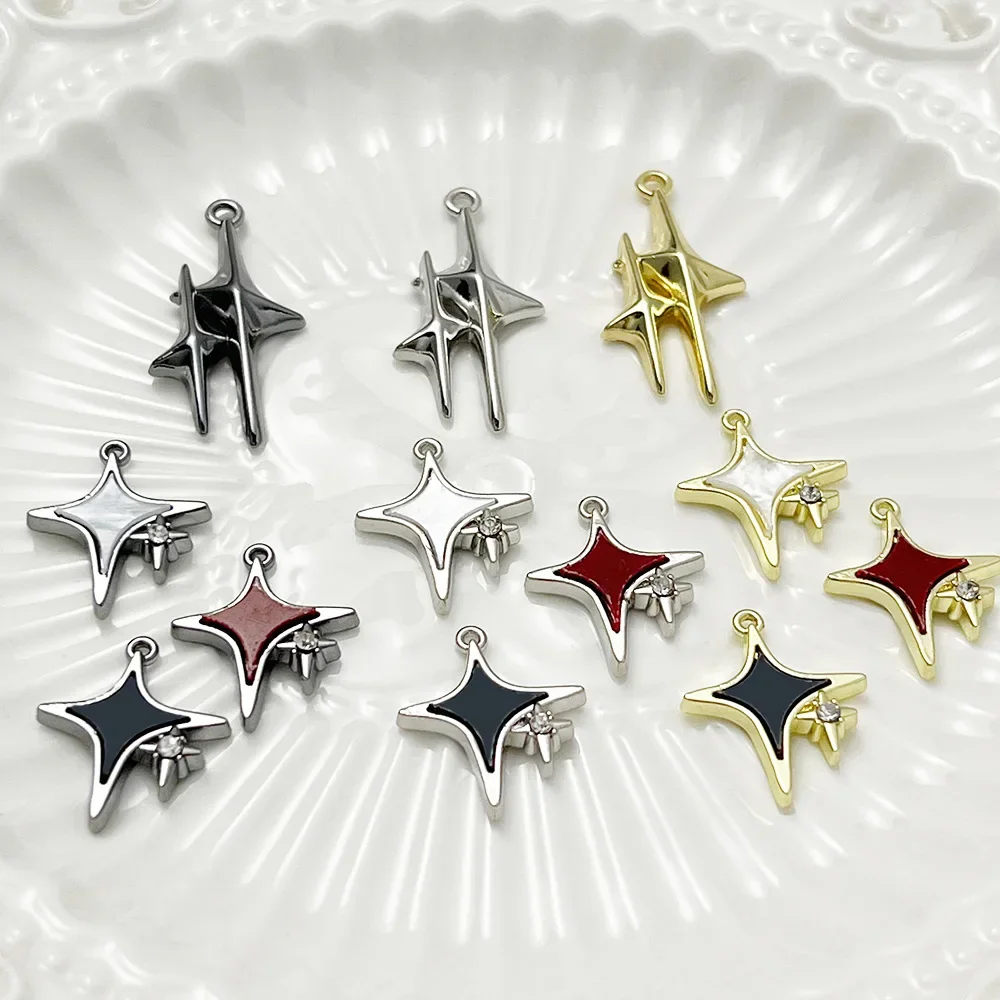 

10pcs Hot Star Jewelry Pendant Connectors Silvery Golden Color Necklace Earrings Bracelet Pendants Diy Jewelry Making Findings
