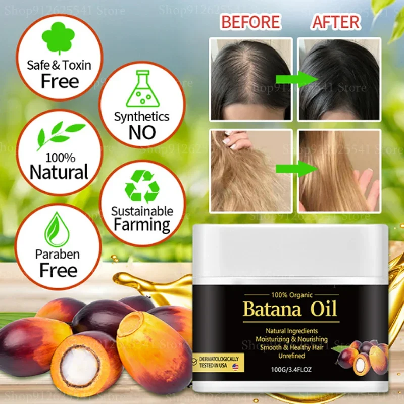 

100% Natural Batana Oil for Hair Growth and Nourishment, To Prevent Hair Loss, Eliminates Split Ends for Men & Women Hair Care