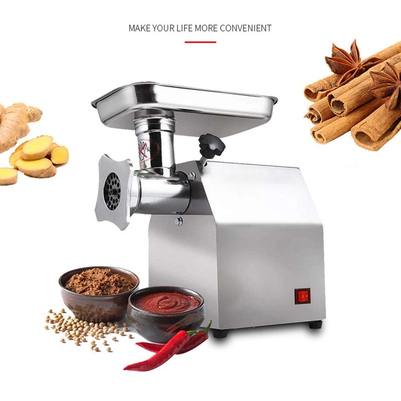 Commercial Meat Grinder Machine Multifunction Desktop Electric Stainless Steel Mincer Sausage Stuffer
