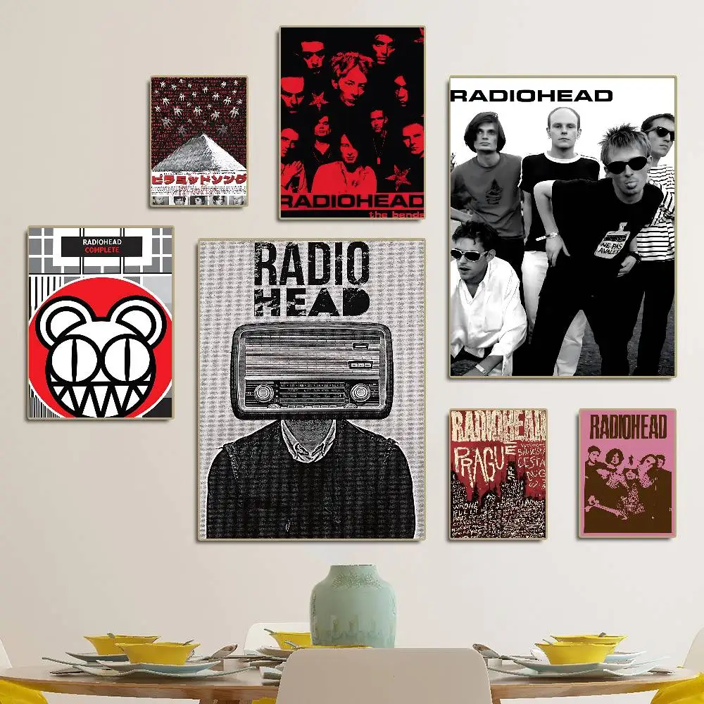 Rock Band Radiohead Self-adhesive Art Poster Waterproof Paper Sticker Coffee House Bar Posters Wall Stickers