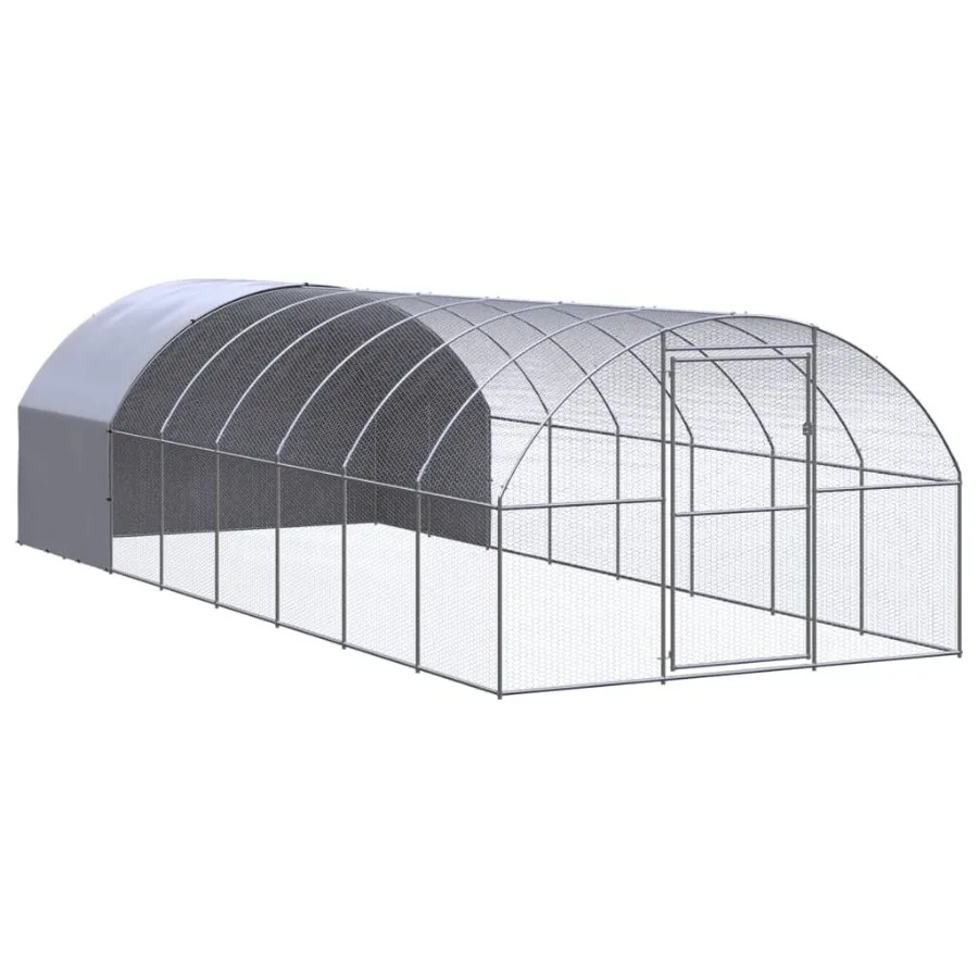 

Уличный курятник 9,8 x 26,2 x 6,6 дюйма, оцинкованная сталь