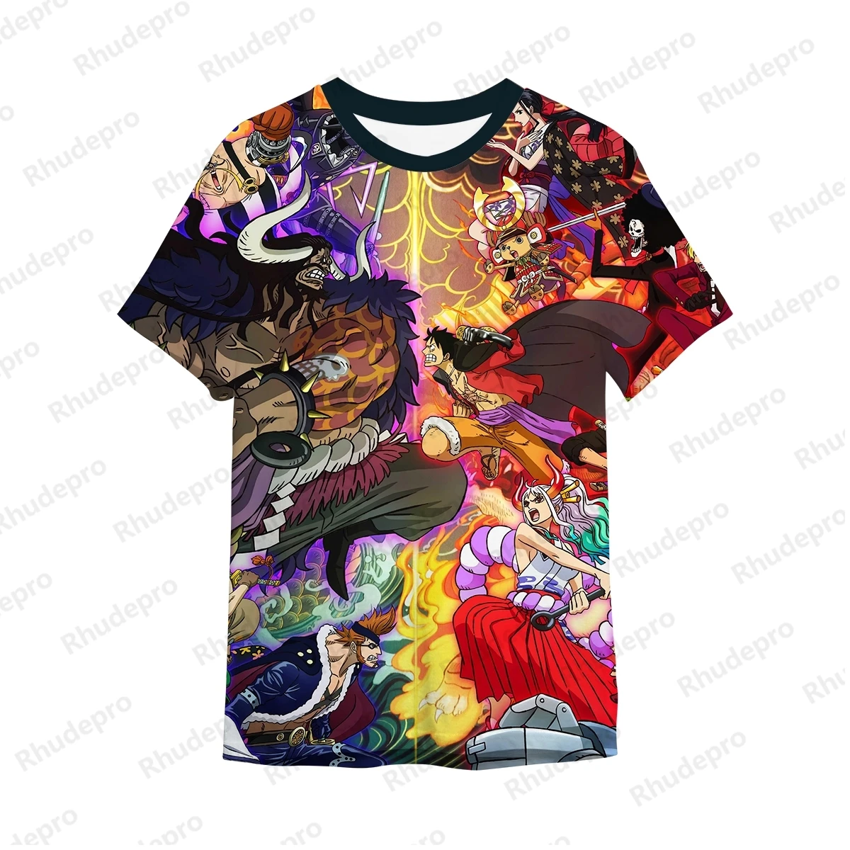 Camiseta De Mono D Luffy Para hombre, Camisa Corta De Hip Hop, Estilo Harajuku, Tops De Manga grande, Moda Roronoa Zoro, 2024