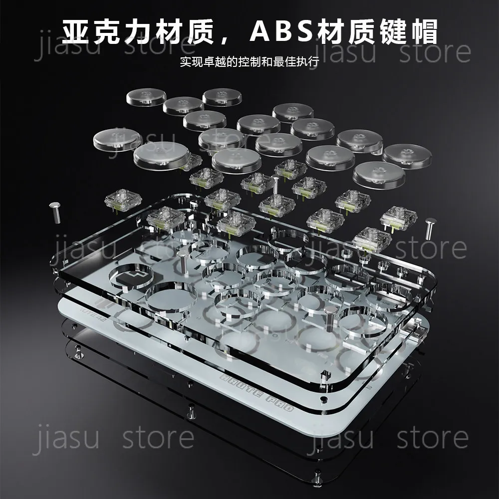 Raspberry Pi Compatible Hitbox Fighting Keyboard for Switch Street Fighter 6PC S Series RGB Backlit Programmable Game Controller