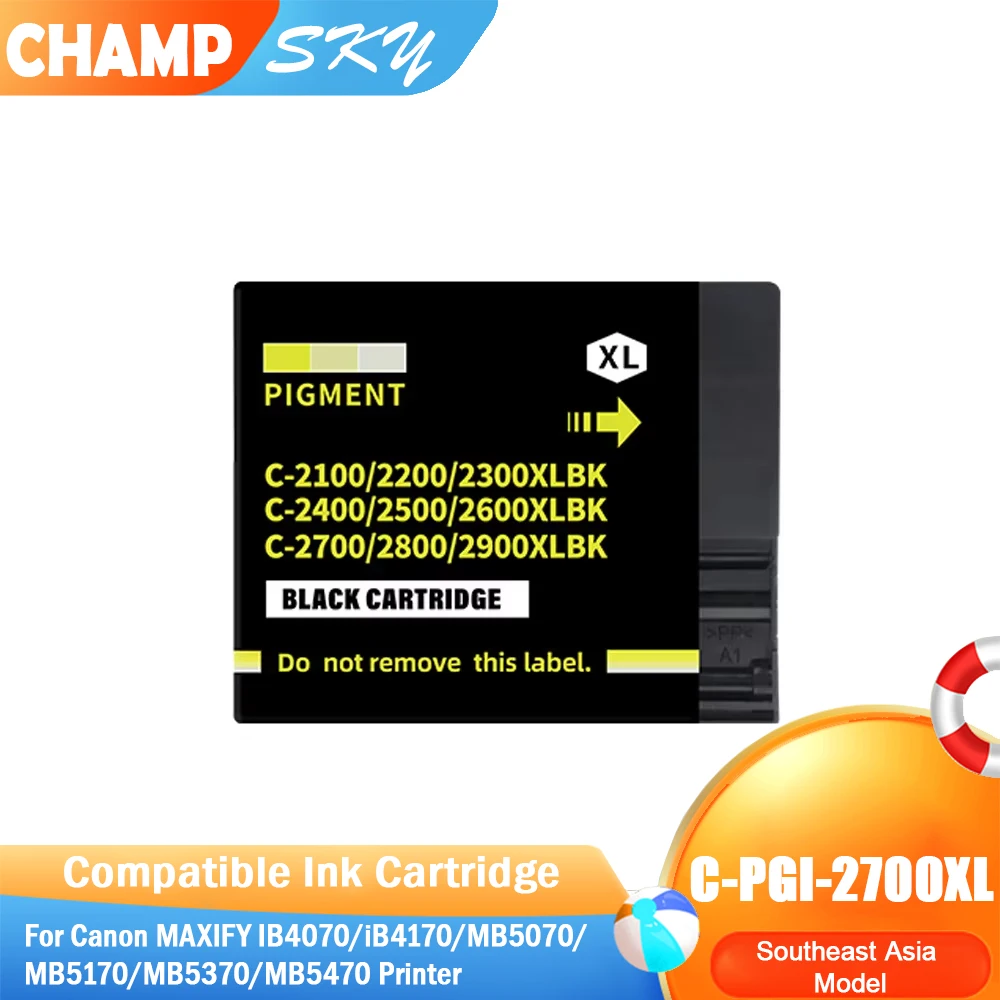 PGI2700 PGI-2700XL Premium Color Compatible Inkjet Ink Cartridge for Canon MAXIFY IB4070/iB4170/MB5070/MB5170/MB5370 Printer