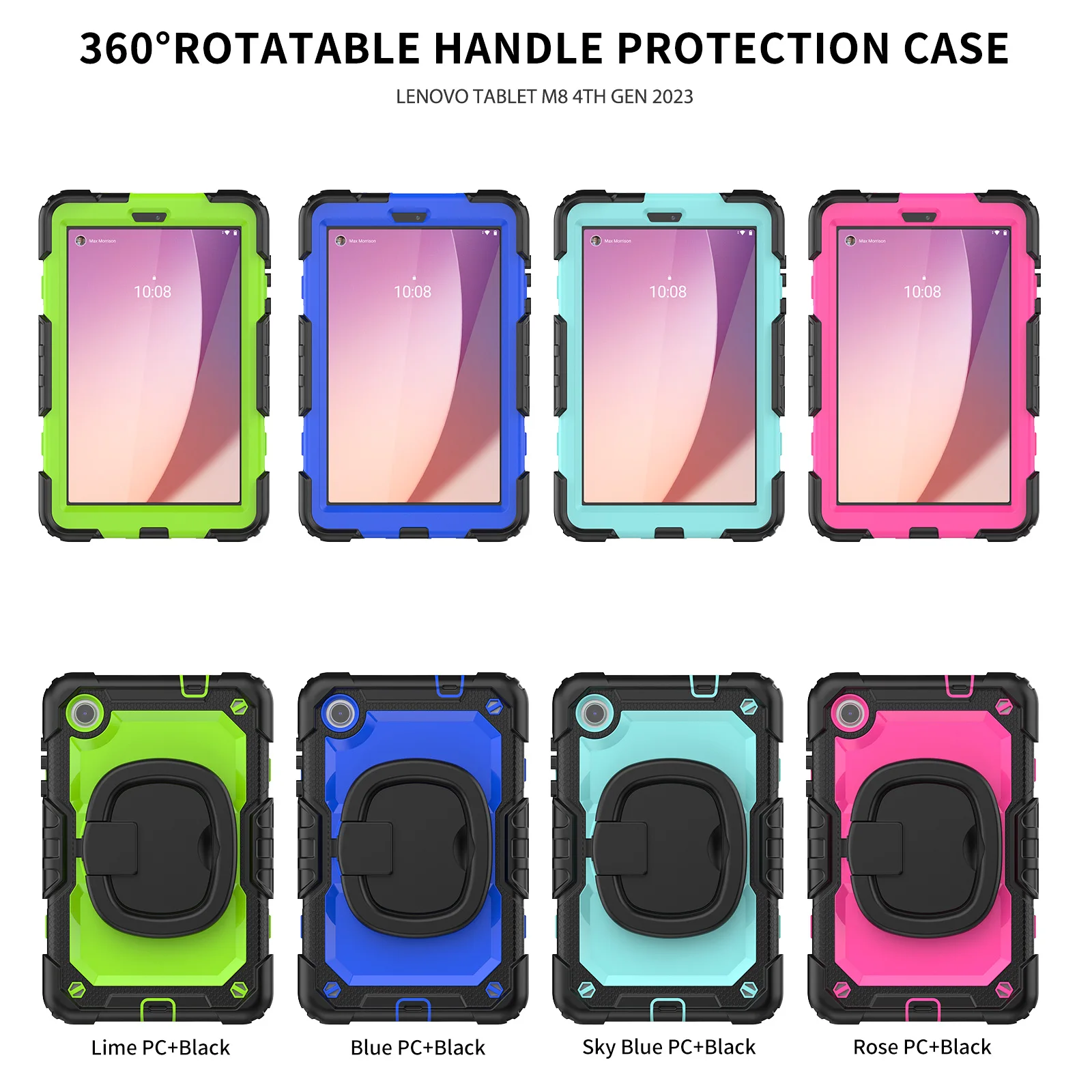 

Противоударный чехол для тяжелых условий эксплуатации 360° ° Вращающаяся подставка для Lenovo K11 LTE 2024 M11 HD 11 M10 PLUS 10,6, чехол 3-го поколения для Xiaoxin Pad 11