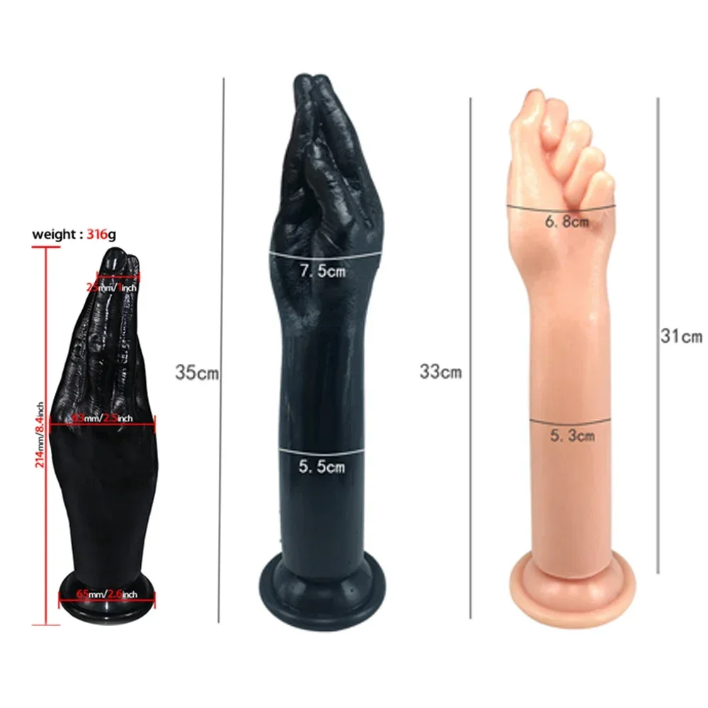 Jumbo Fist Soft Hand Anal Plugs Dildos Suction Cup Vagina Huge Dildo Finger Sex Toys for Man Woman Tool Butt Penis Expander Gay