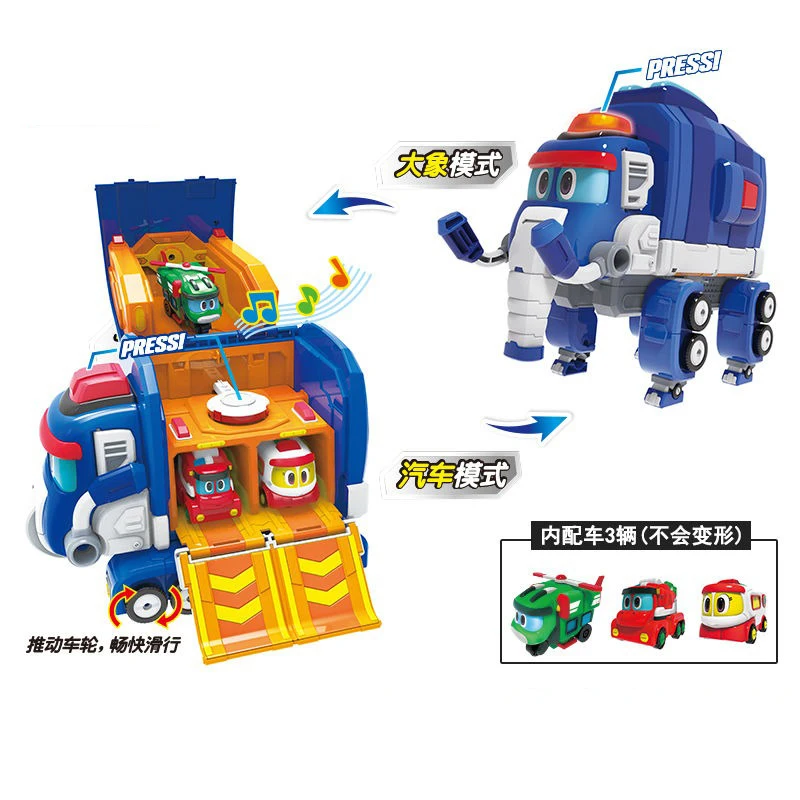 2024 Newest Gogo Dino Deformation Elephant Rescue Base with Sound Transformation Elephant Rescue Car toys for Kids