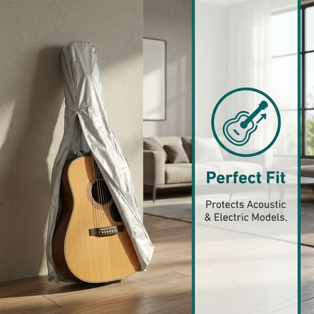 

Waterproof Guitar Cover Sunproof Dustproof Guitar Protective Case Portable Elastic-hem Instrument Protective Cover Home Storage