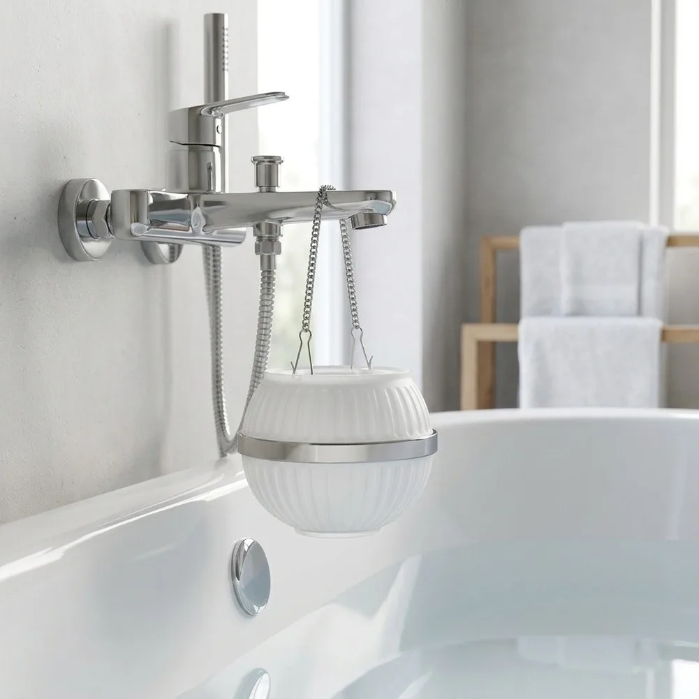 Tool-Free Hanging Bathtub Water Filter with for 2 Spare Cartridges for Easy Installation Home Bathroom Renovation Use ABS