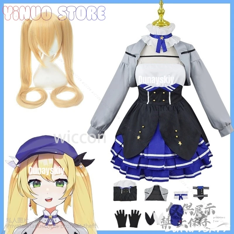 Disfraz de Anime Virtual YouTuber Vtuber Dokibird, disfraz de Cutecore, vestido de abrigo de Lolita, pelucas de uniforme para niñas y mujeres personalizadas