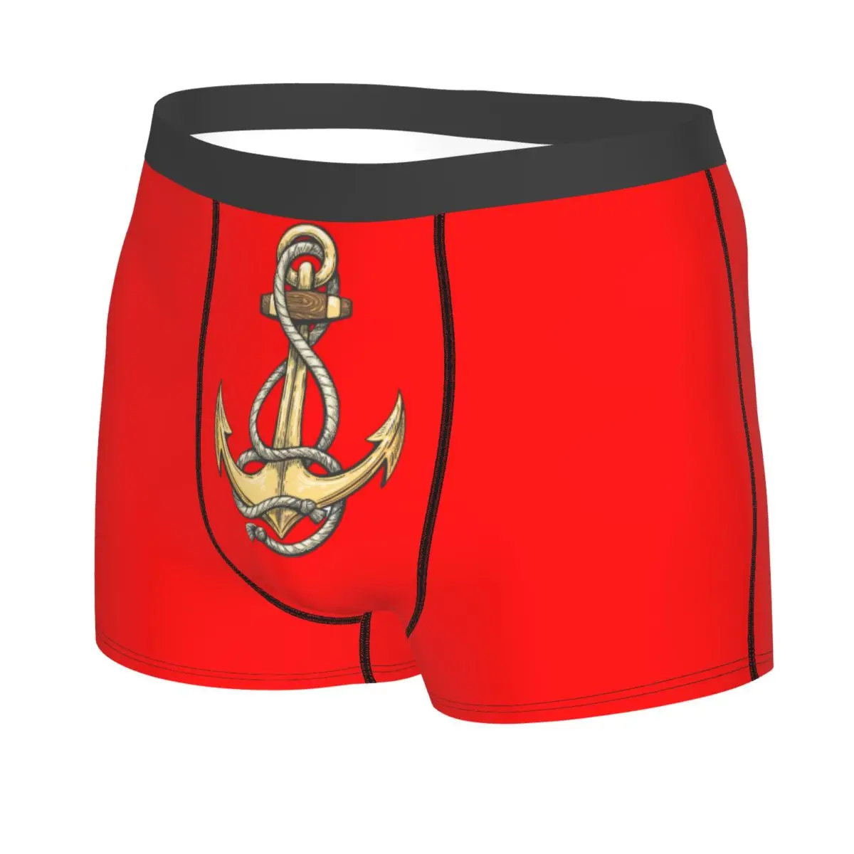 Benutzerdefinierte männliche Neuheit nautische Anker Unterwäsche Sailor Adventure Boxershorts weiche Shorts Höschen Unterhosen