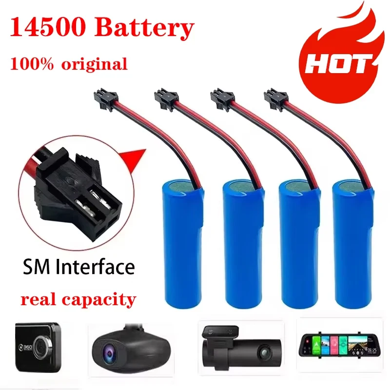 Hot 14500 Battery 3.7V Lithium Rechargeable Batteries 800mAh SM-2P Plug for JJRC C2 D828 RC Stunt Dump Car Toys Electric Shaver