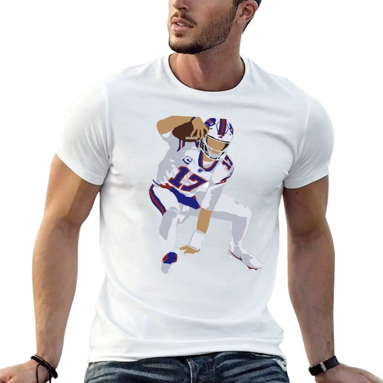 Josh Allen Leap (Large) T-Shirt blanks anime tshirt Men's clothing