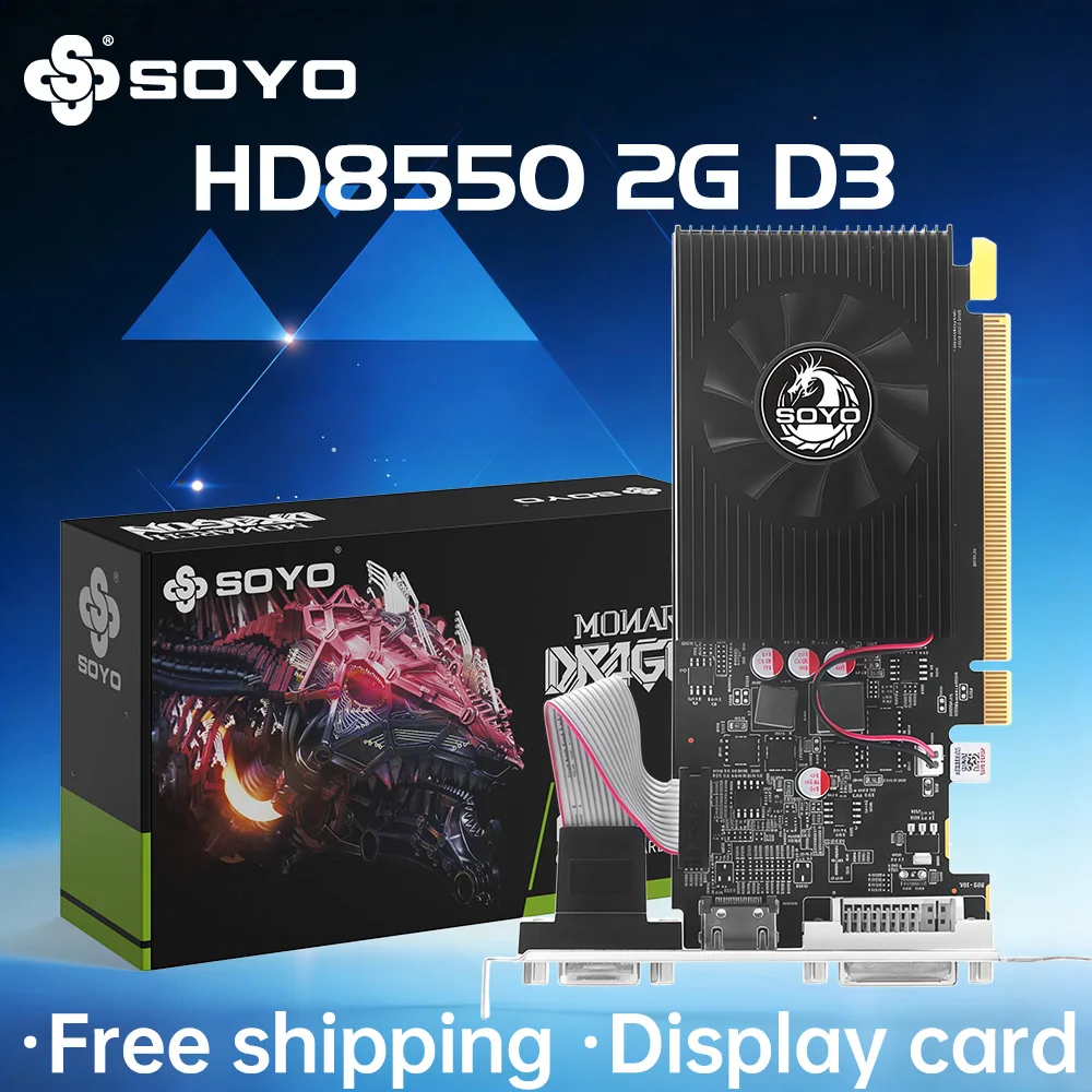 

SOYO Graphics Cards Radeon AMD HD8550 2G GDDR3 Memory Video Gaming Card GPU Desktop Computer Components AMD NWE