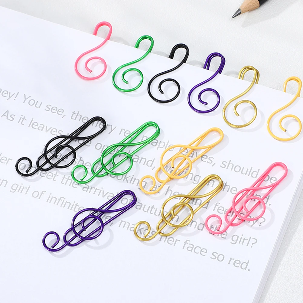 85Pcs Fun Paper Clips Colorful Music Note Design Metal Page Markers for Books Notebooks Scrapbooks Office Use Paper Clips