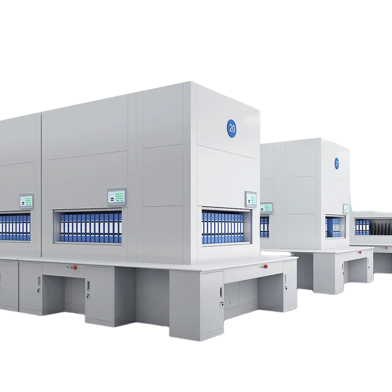 Modern medium-sized smart warehouse solution with automatic vertical rotation storage system for metal filing cabinets