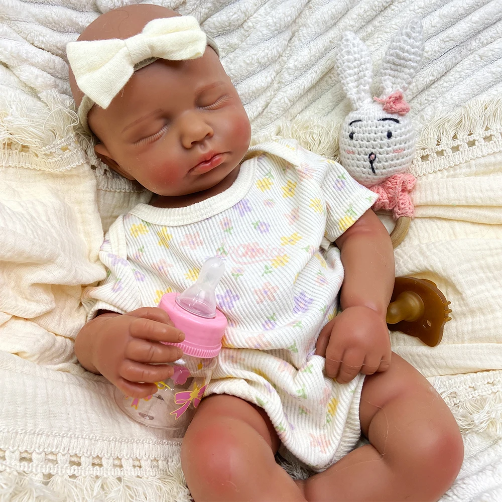 Realistic Exquisite Texture Details Loulou 50cm Silicone Reborn Doll Weighted Lifelike Doll for Emotional Support