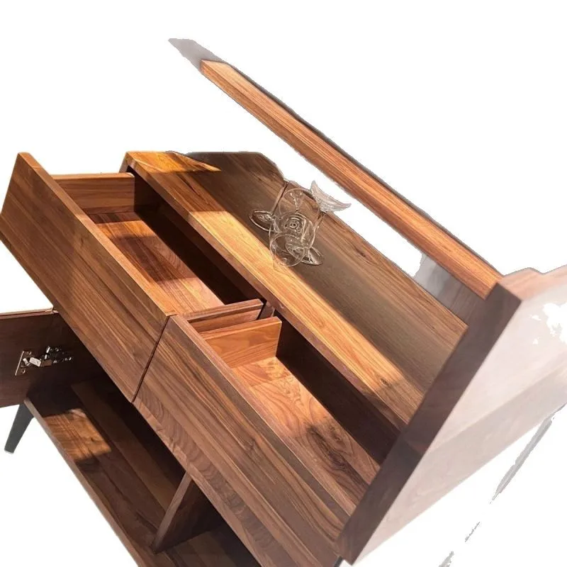 

Multifunctional, black walnut, dining cabinet, household, living room, storage, solid wood, display, simplicity