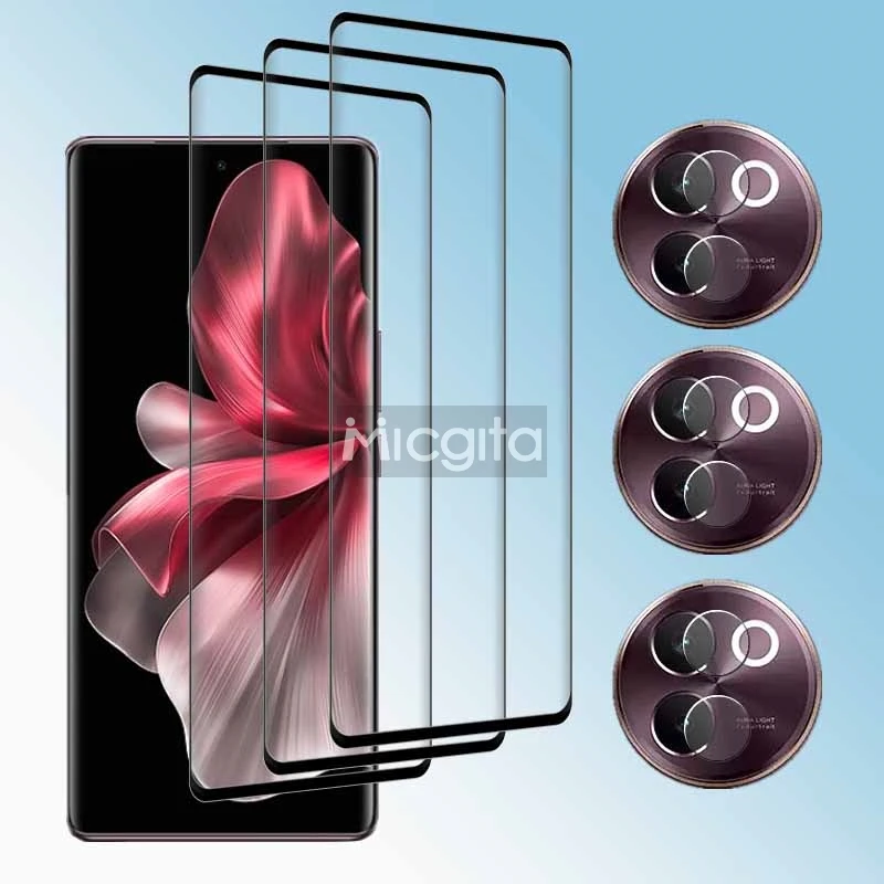 

9D Curved Screen Protector For VIVO V30e Tempered Glass film Anti-Scratch Shockproof Soft Fiber Lens film