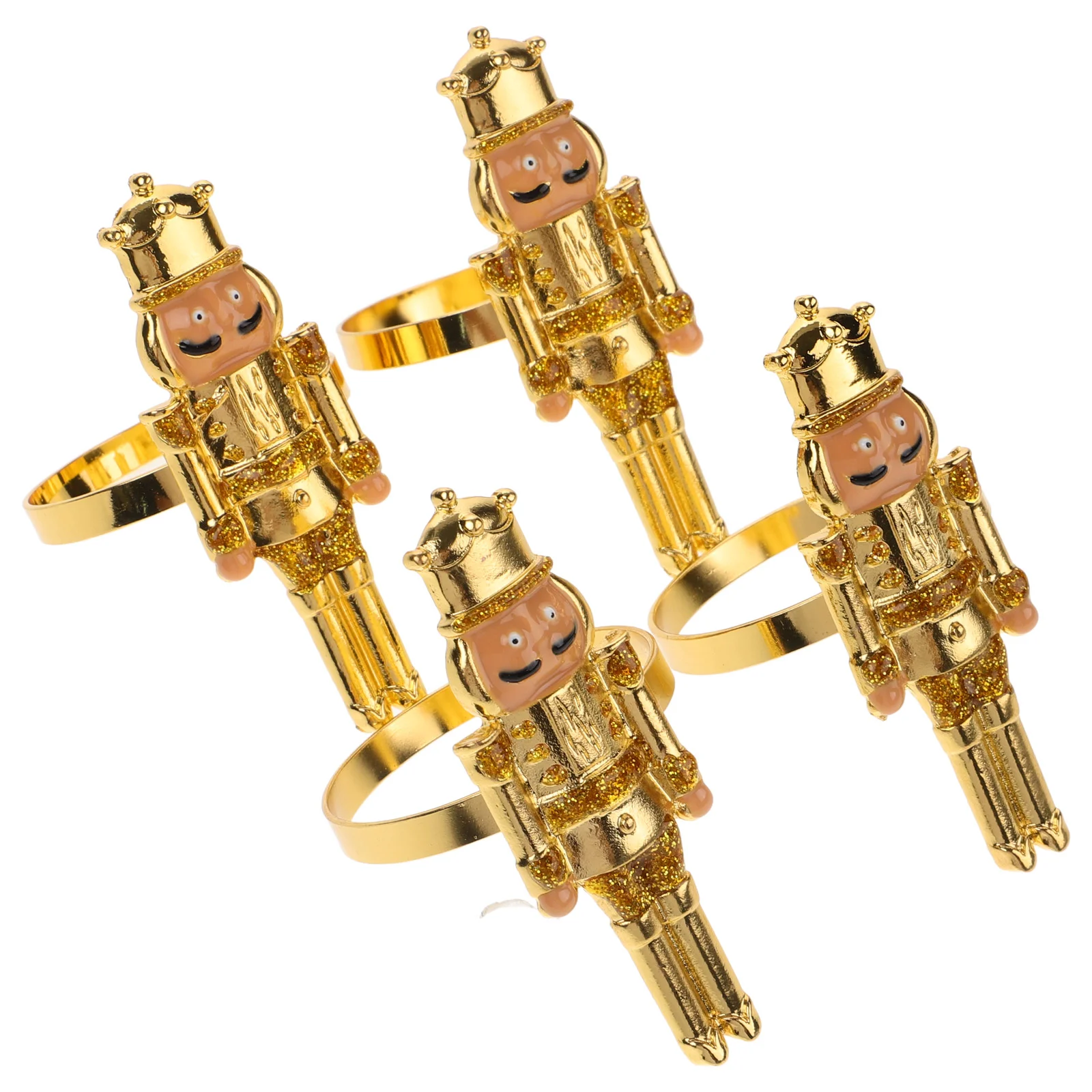 Enamel Nutcracker Napkin Rings Decorative Buckles Holder Christmas Alloy Holders Banquet