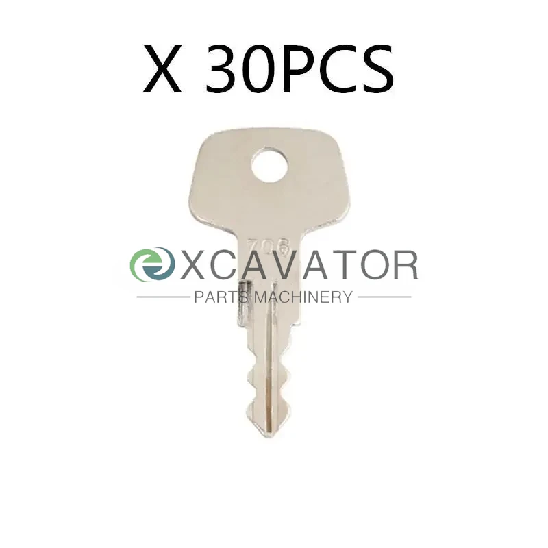 30 PCS 706 Fuel Cap Key For Machine Diesel Cap Heavy Equipment Ignition Starter Switch