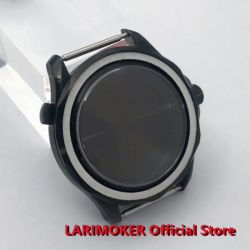 LARIMOKER 41mm Black PVD Watch Case Sapphire Glass 24 Jewels NH35 NH36 NH39 PT5000 ETA2836 Miyota 8215 DG3804 Movement