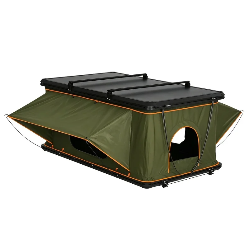 **High Quality Automatic Pop Up Rectangular Rooftop Tent with Double Doors Windows Waterproof UV Resistant Tear Resistant**