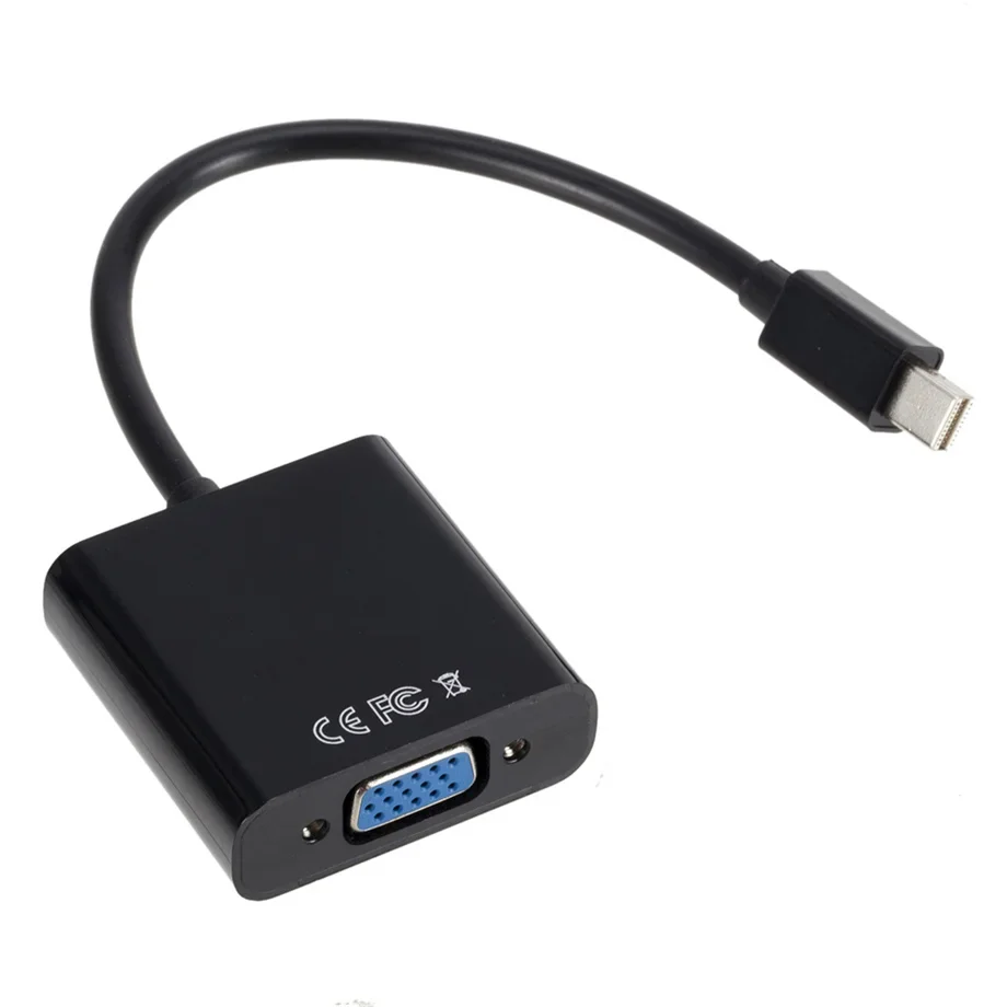 Mini DP (compatibel Thunderbolt 2) naar VGA-adapterkabel Mini Displayport naar VGA D-Sub-converter HD 1080P-kabel voor Macbook Pro